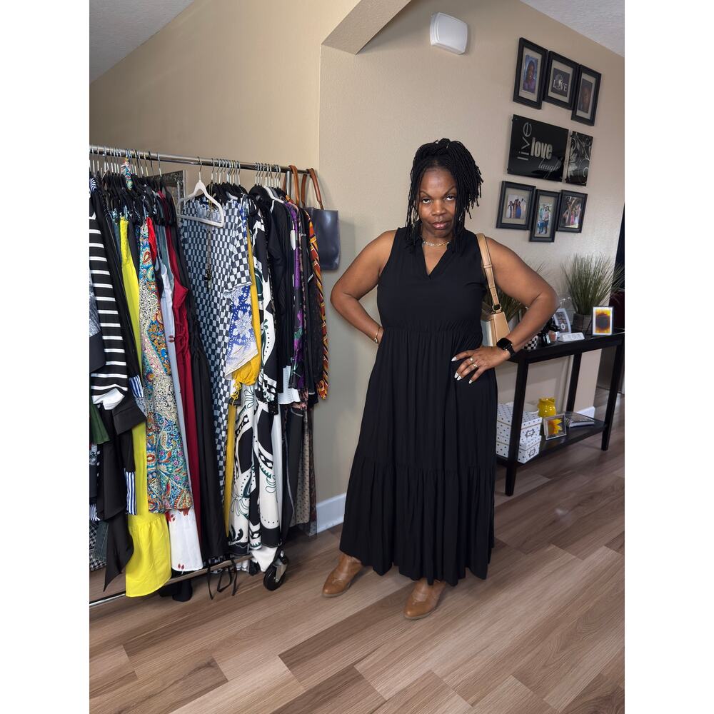 Vince Camuto Collared Halter Tiered Maxi Dress Size XL